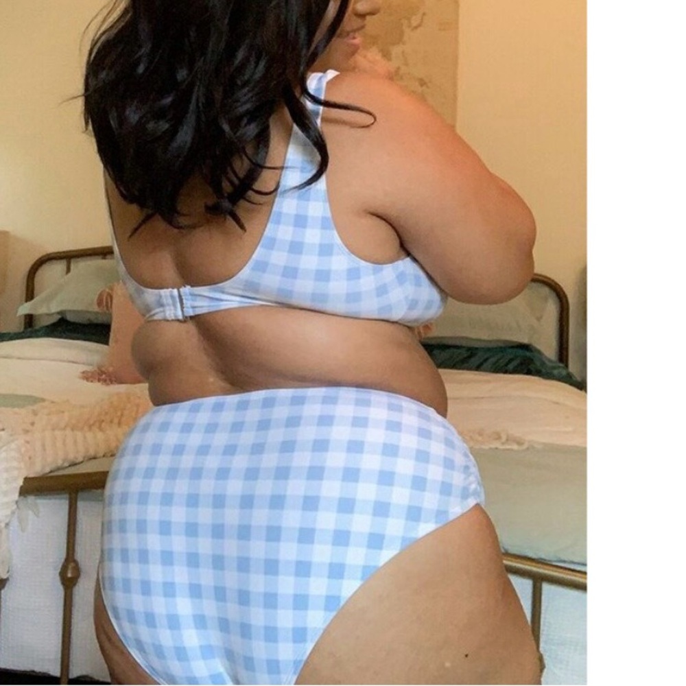 FOREVER21 High-waist Swimwear Light Blue White Bottom Size 3X - Picture 5 of 15